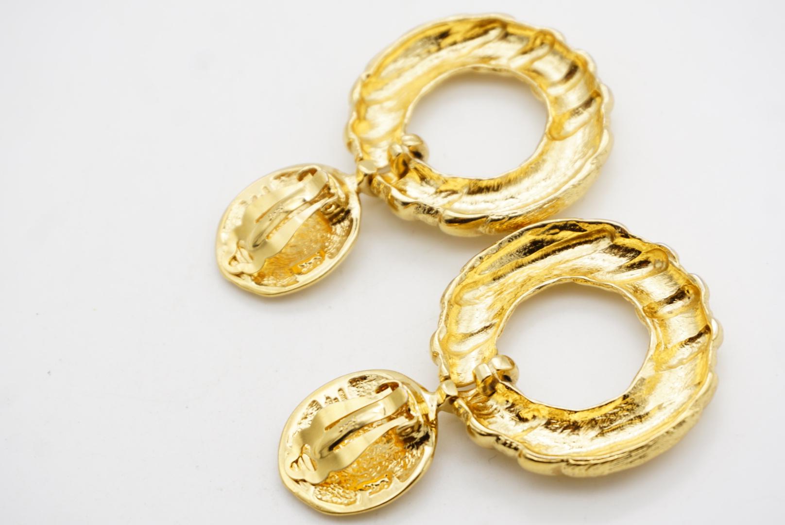 Yves Saint Laurent YSL Vintage Großer Bambus Kreis Reif Ohrringe Türklopfer im Angebot 7