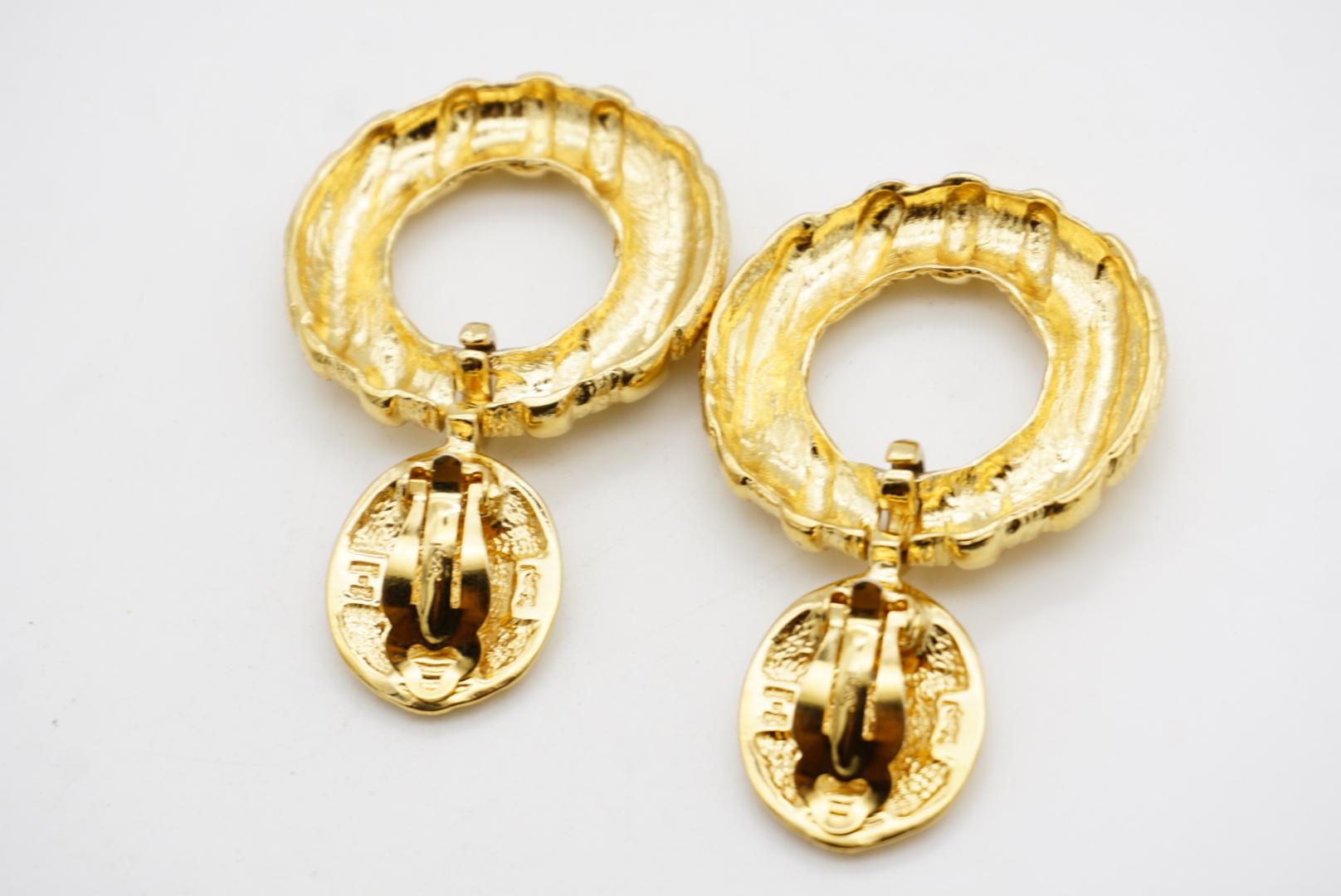 Yves Saint Laurent YSL Vintage Großer Bambus Kreis Reif Ohrringe Türklopfer im Angebot 8