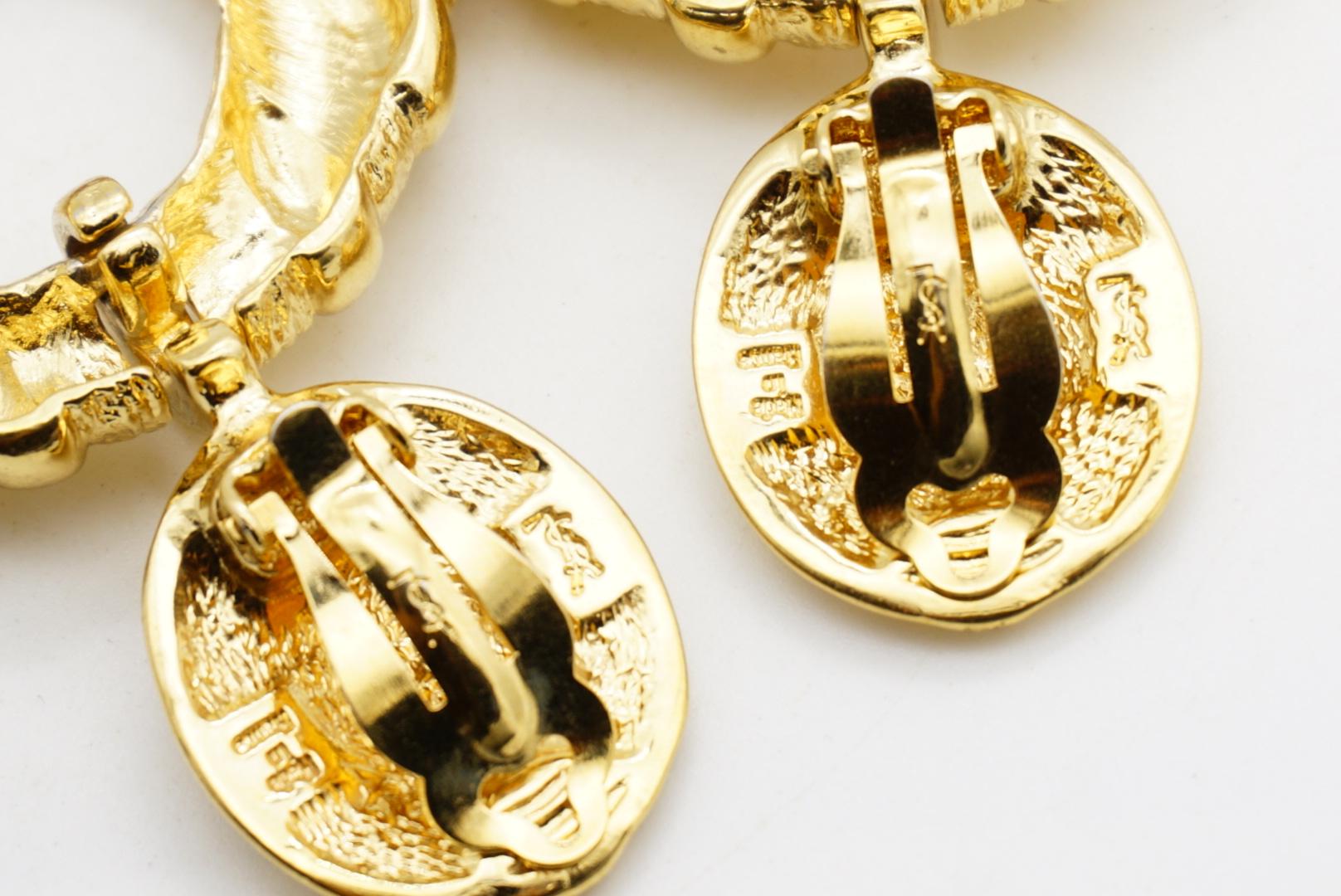 Yves Saint Laurent YSL Vintage Großer Bambus Kreis Reif Ohrringe Türklopfer im Angebot 9