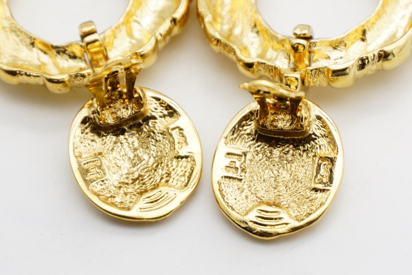 Yves Saint Laurent YSL Vintage Großer Bambus Kreis Reif Ohrringe Türklopfer im Angebot 10