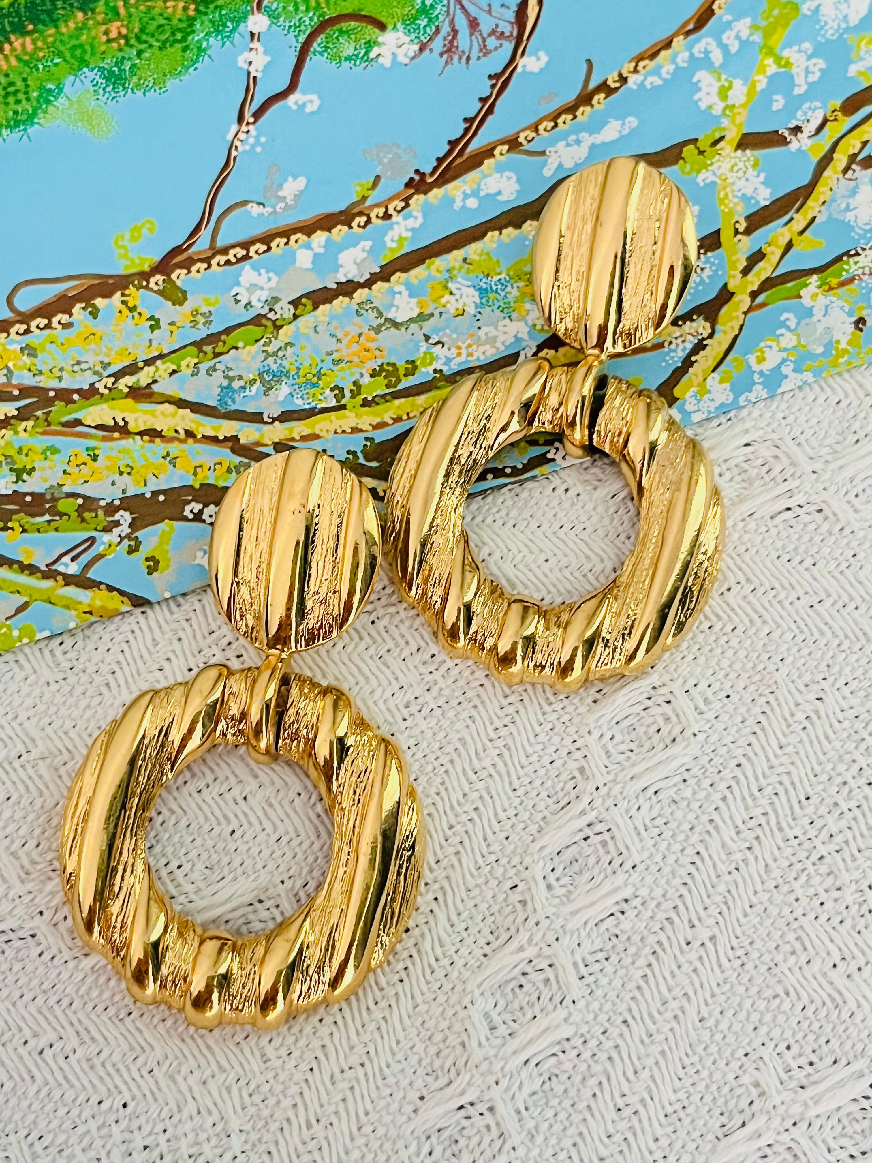 Yves Saint Laurent YSL Vintage Großer Bambus Kreis Reif Ohrringe Türklopfer (Art nouveau) im Angebot