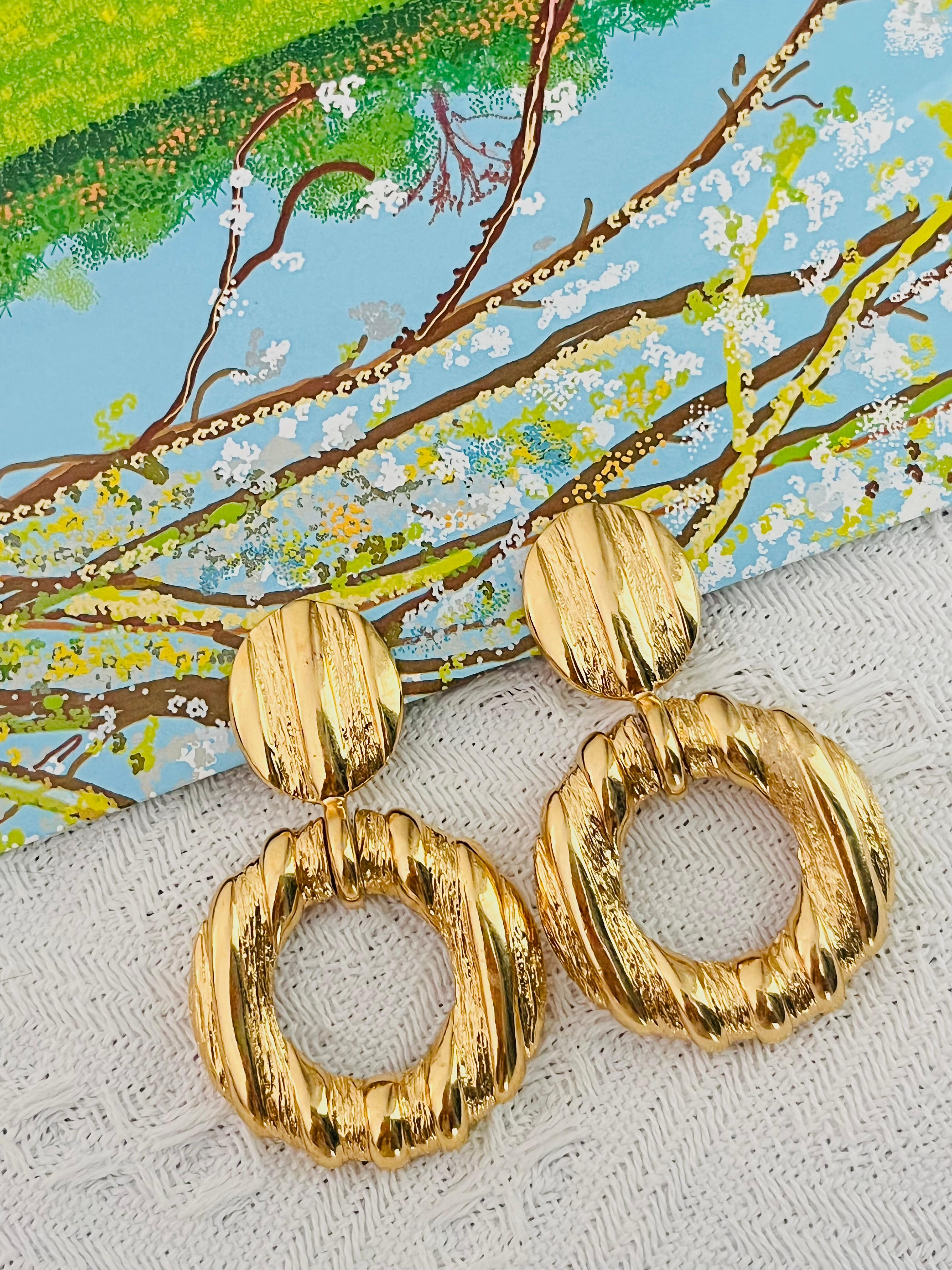 Yves Saint Laurent YSL Vintage Großer Bambus Kreis Reif Ohrringe Türklopfer für Damen oder Herren im Angebot