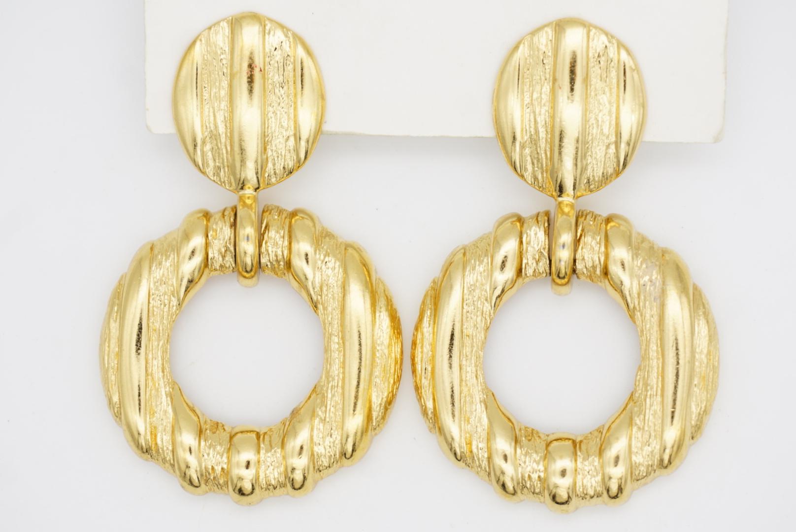 Yves Saint Laurent YSL Vintage Großer Bambus Kreis Reif Ohrringe Türklopfer im Angebot 3