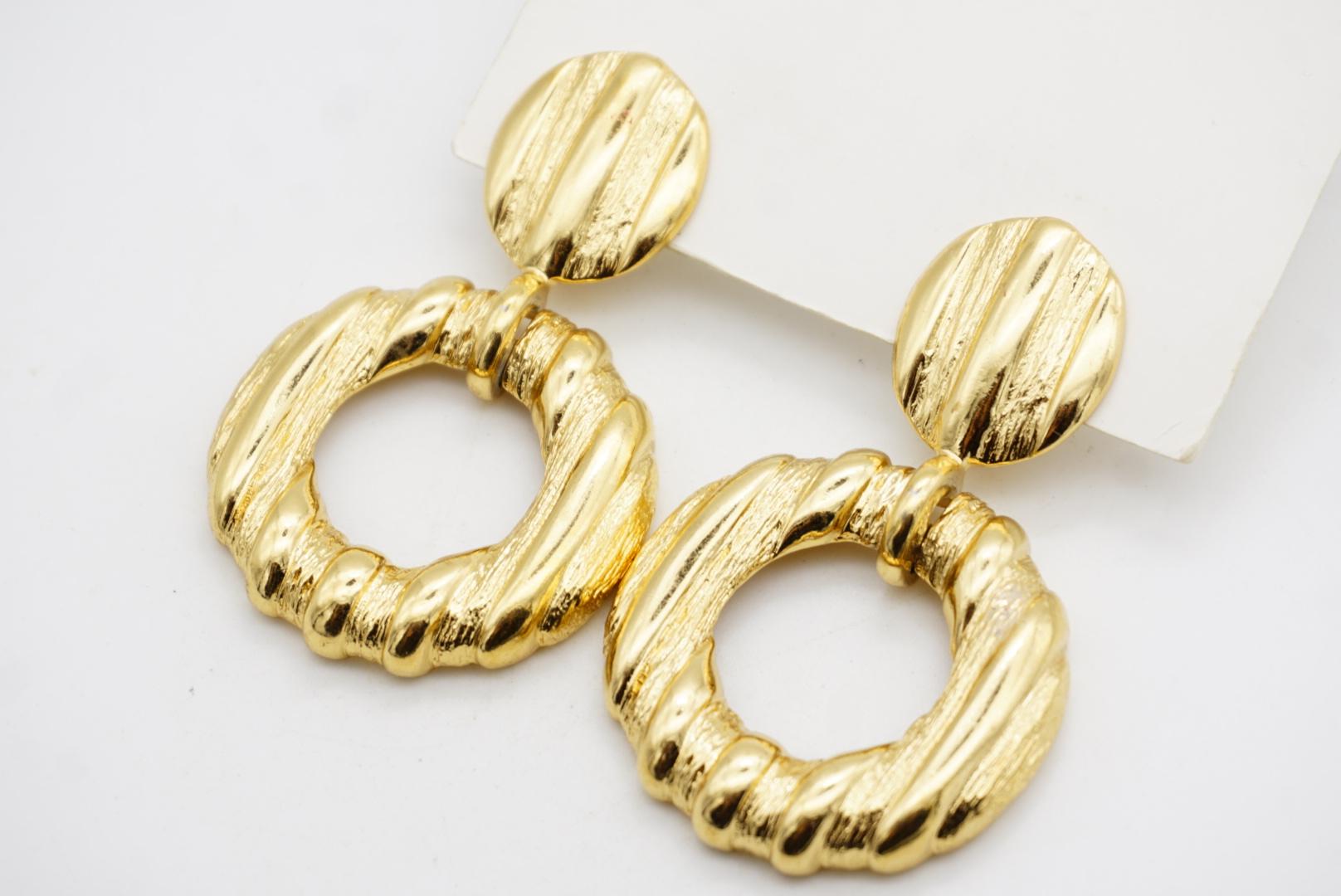 Yves Saint Laurent YSL Vintage Großer Bambus Kreis Reif Ohrringe Türklopfer im Angebot 4