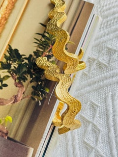 Yves Saint Laurent YSL Vintage - Boucles d'oreilles en or à larges ondulations et zigzag dôme