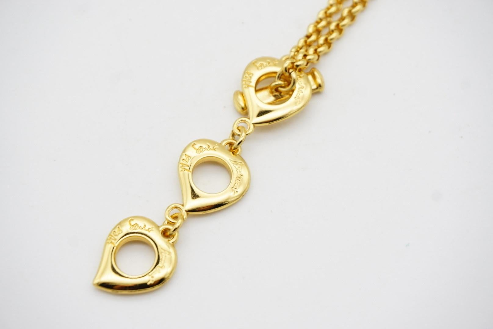 Yves Saint Laurent YSL Collier Vintage Large Heart Love ajouré en or massif en vente 8