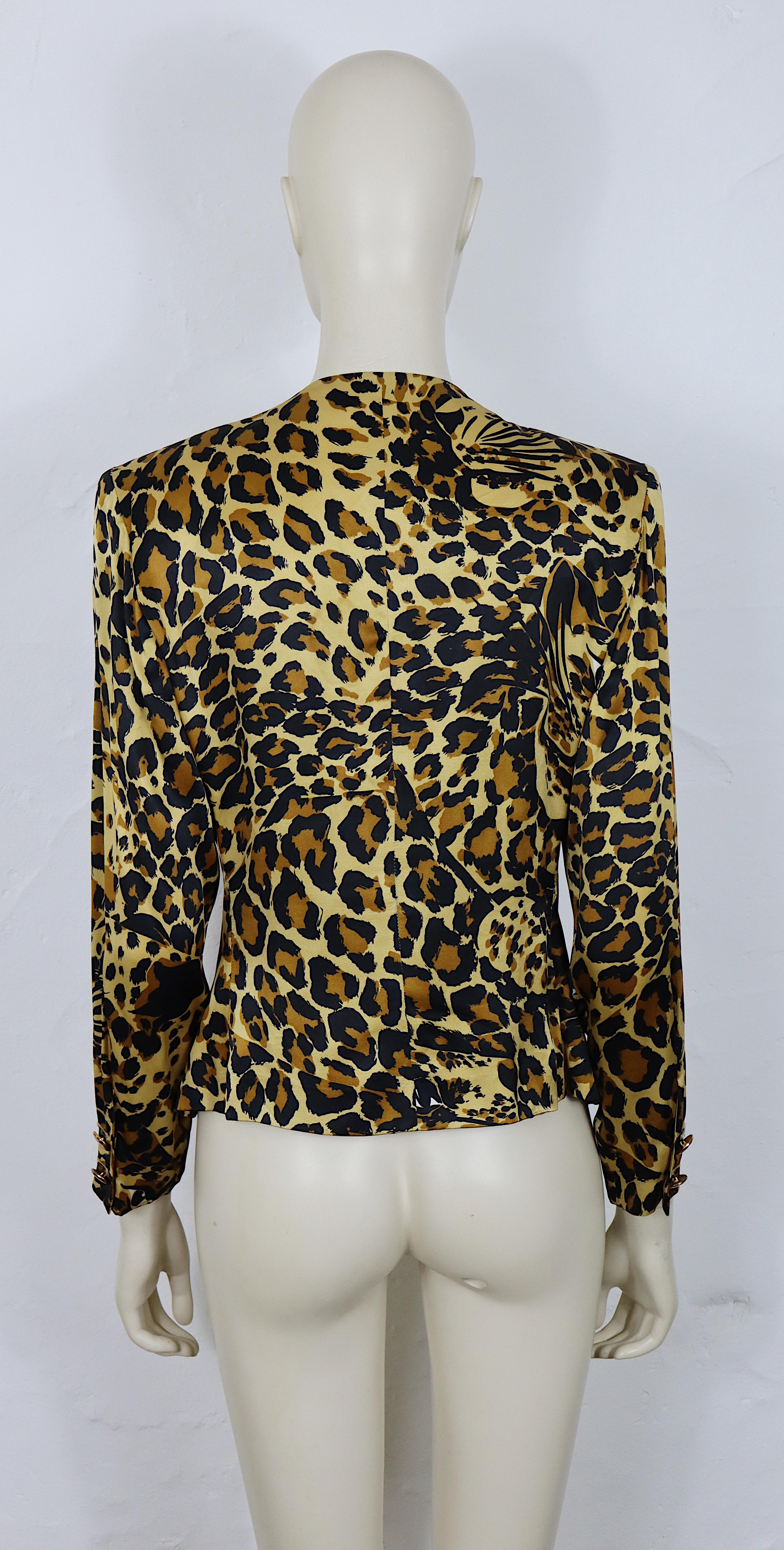 Donna Yves Saint Laurent YSL Giacca stile Spencer con stampa leopardata vintage in vendita