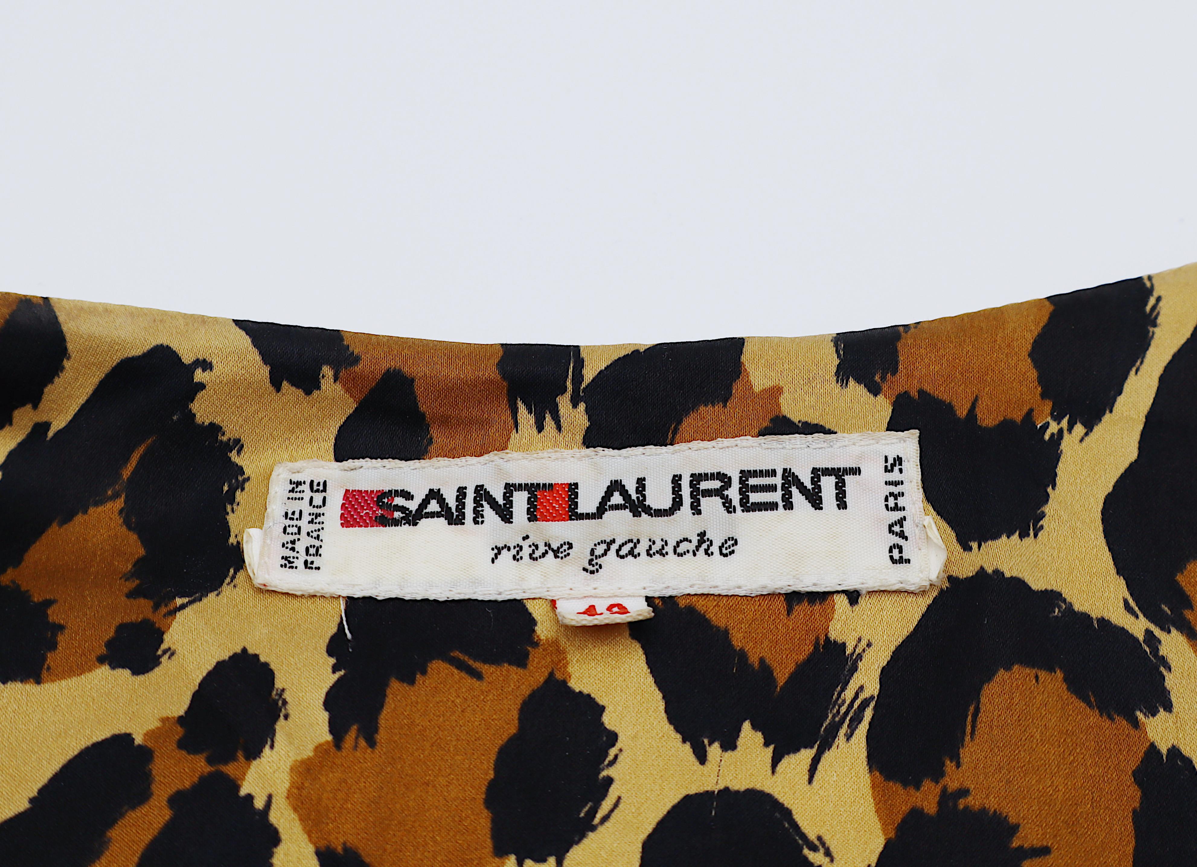Yves Saint Laurent YSL Giacca stile Spencer con stampa leopardata vintage in vendita 1