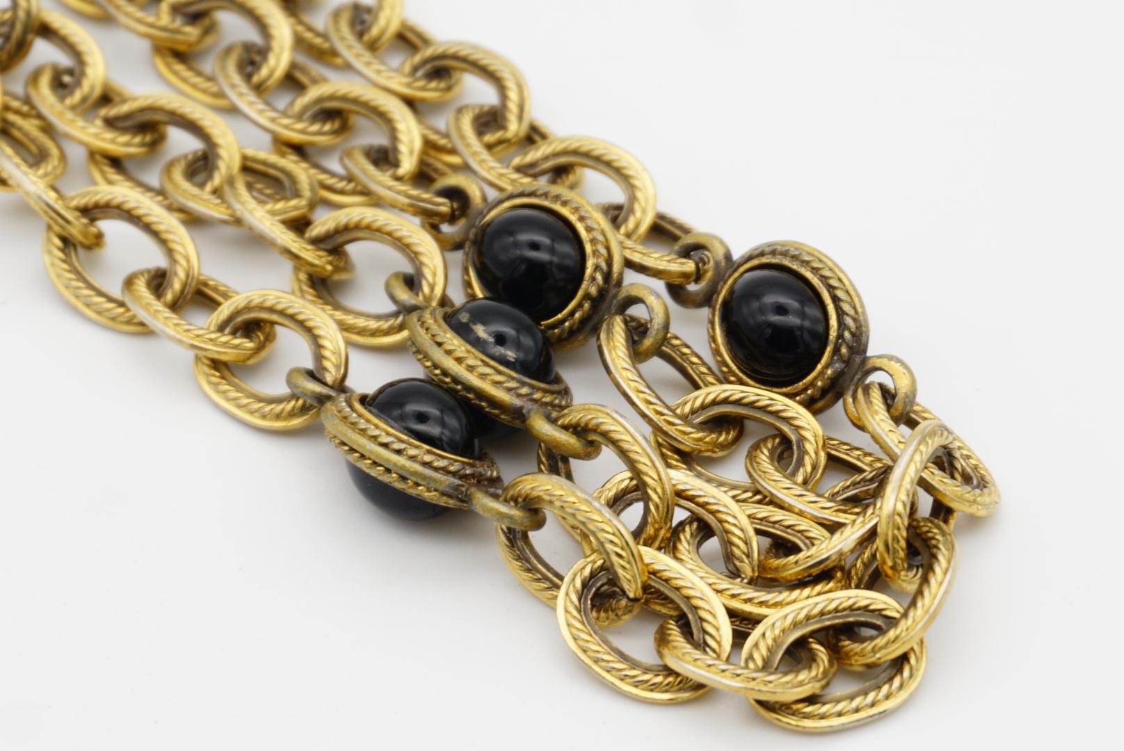 Yves Saint Laurent YSL Vintage Collana lunga con cabochon ovale in onice ad incastro in vendita 7