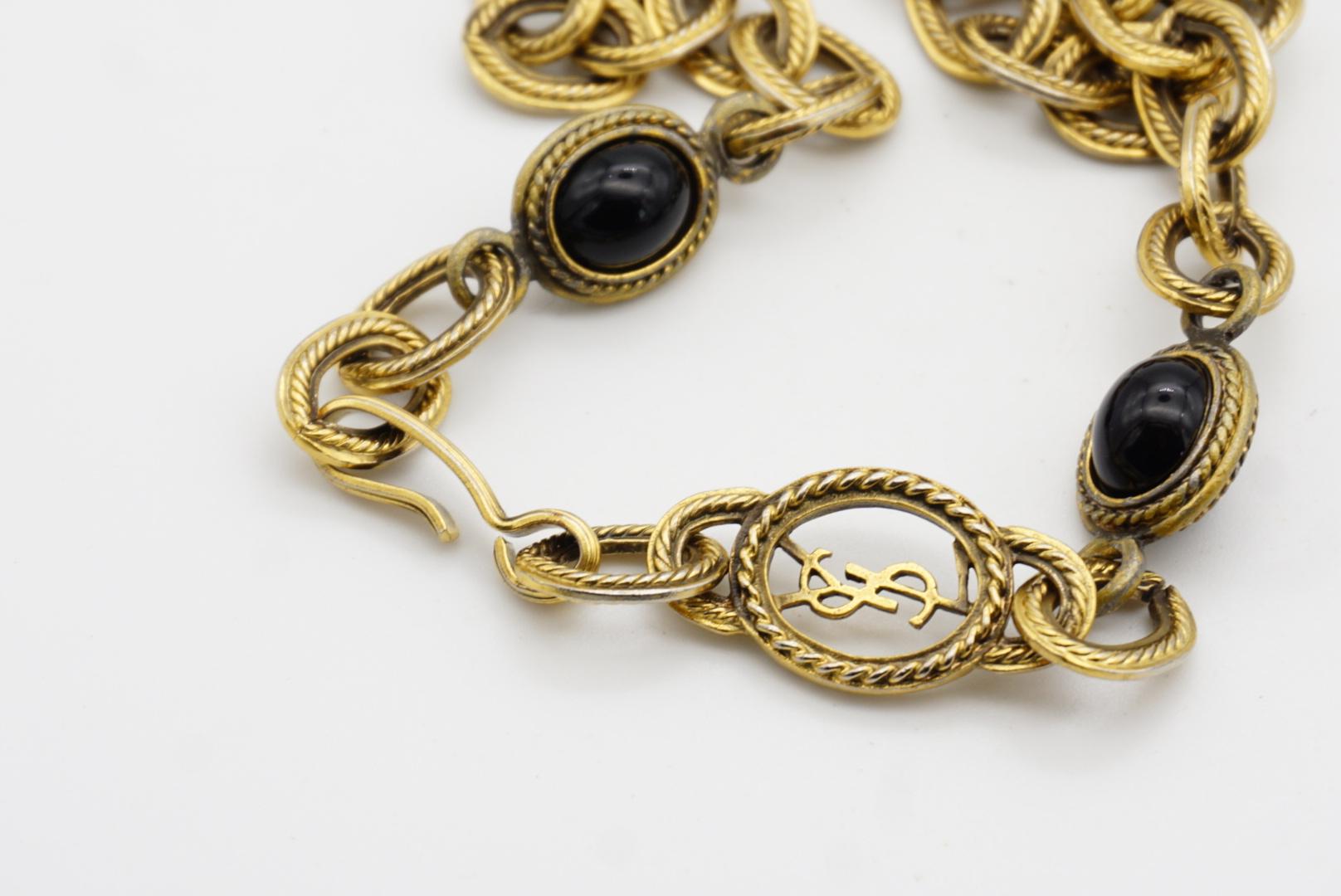 Yves Saint Laurent YSL Vintage Collana lunga con cabochon ovale in onice ad incastro in vendita 11