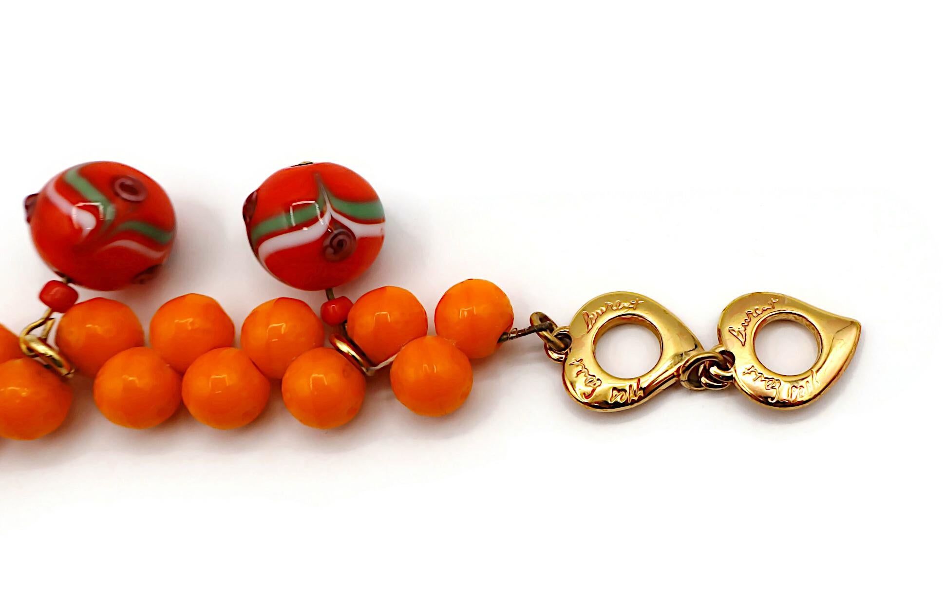 YVES SAINT LAURENT YSL Vintage Mandarin Bead and Glass Ball Charm Bracelet For Sale 9