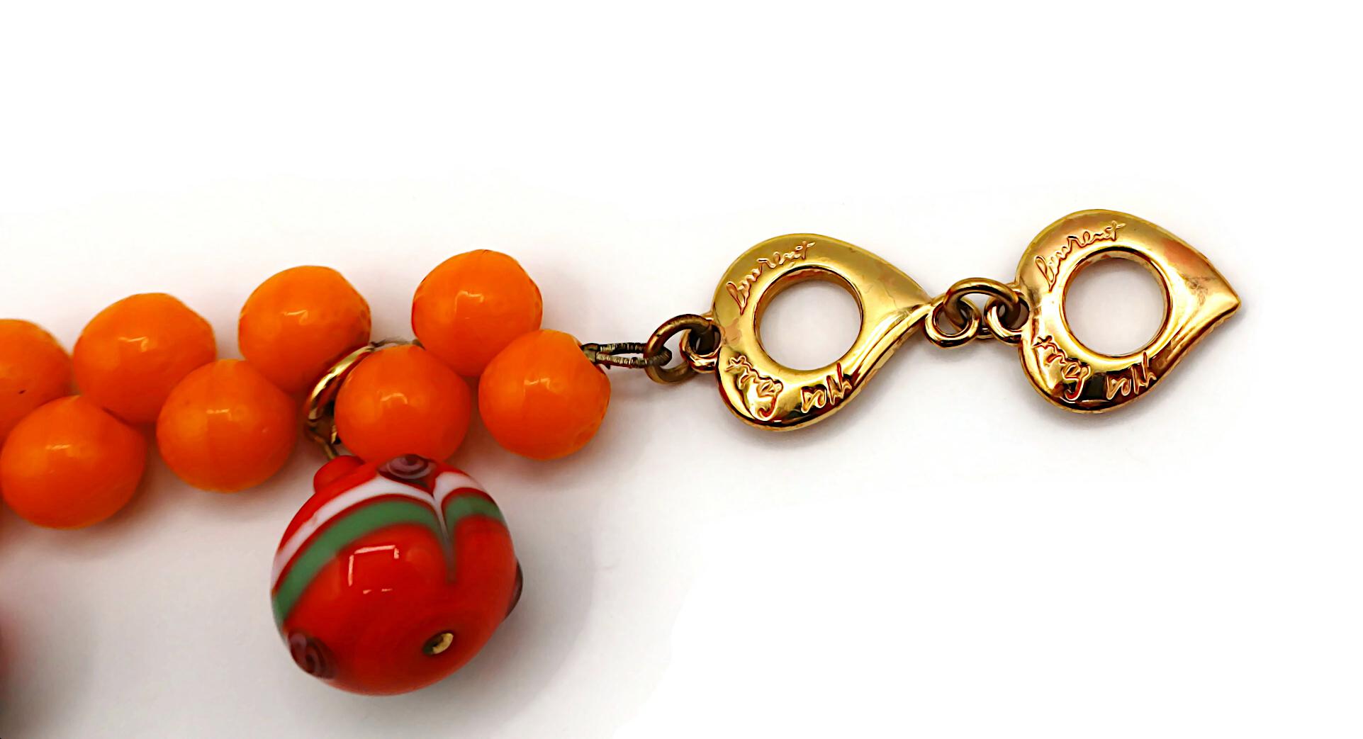 YVES SAINT LAURENT YSL Vintage Mandarin Bead and Glass Ball Charm Bracelet For Sale 4