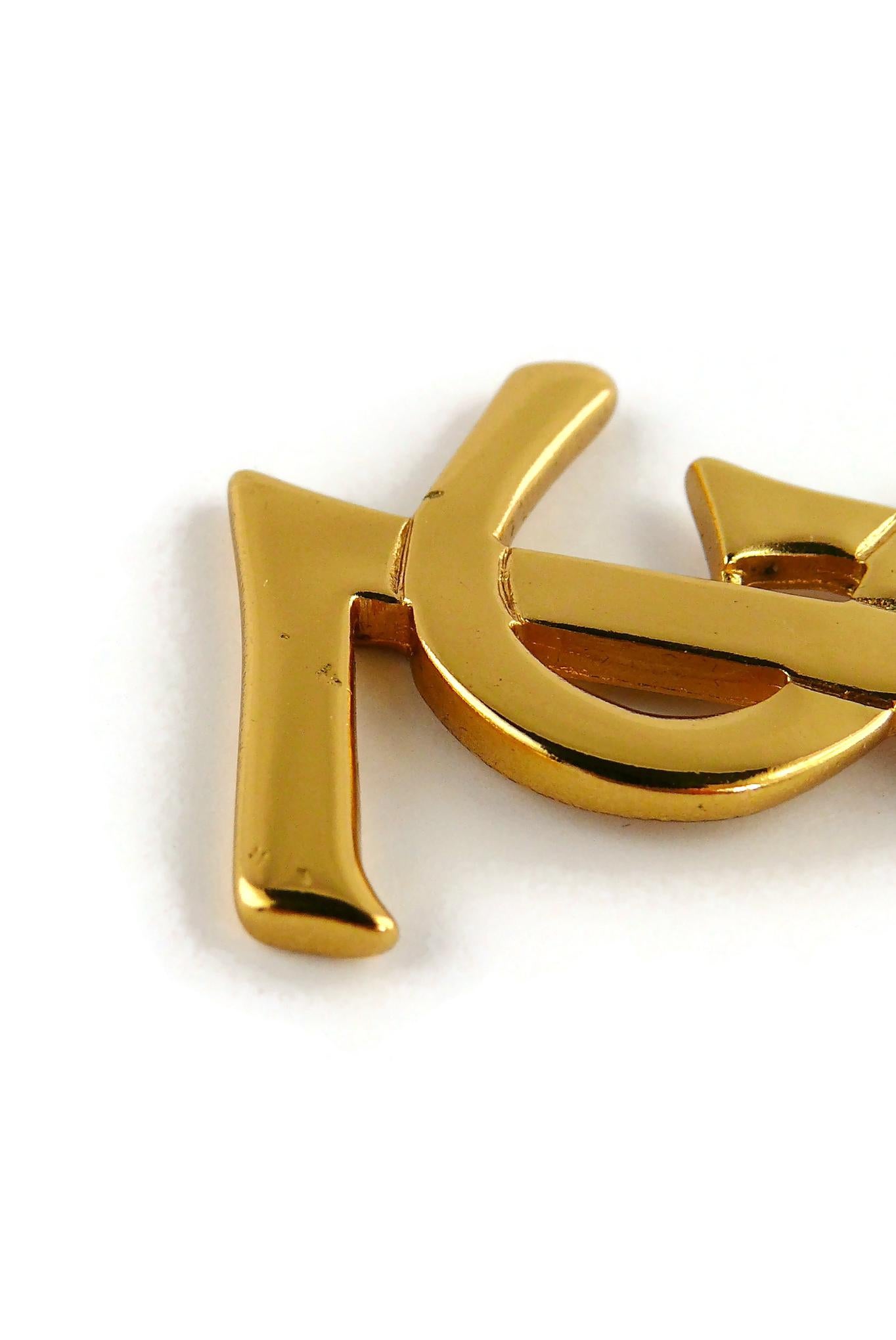 Yves Saint Laurent YSL Vintage Massive Iconic Logo Dangling Earrings 8