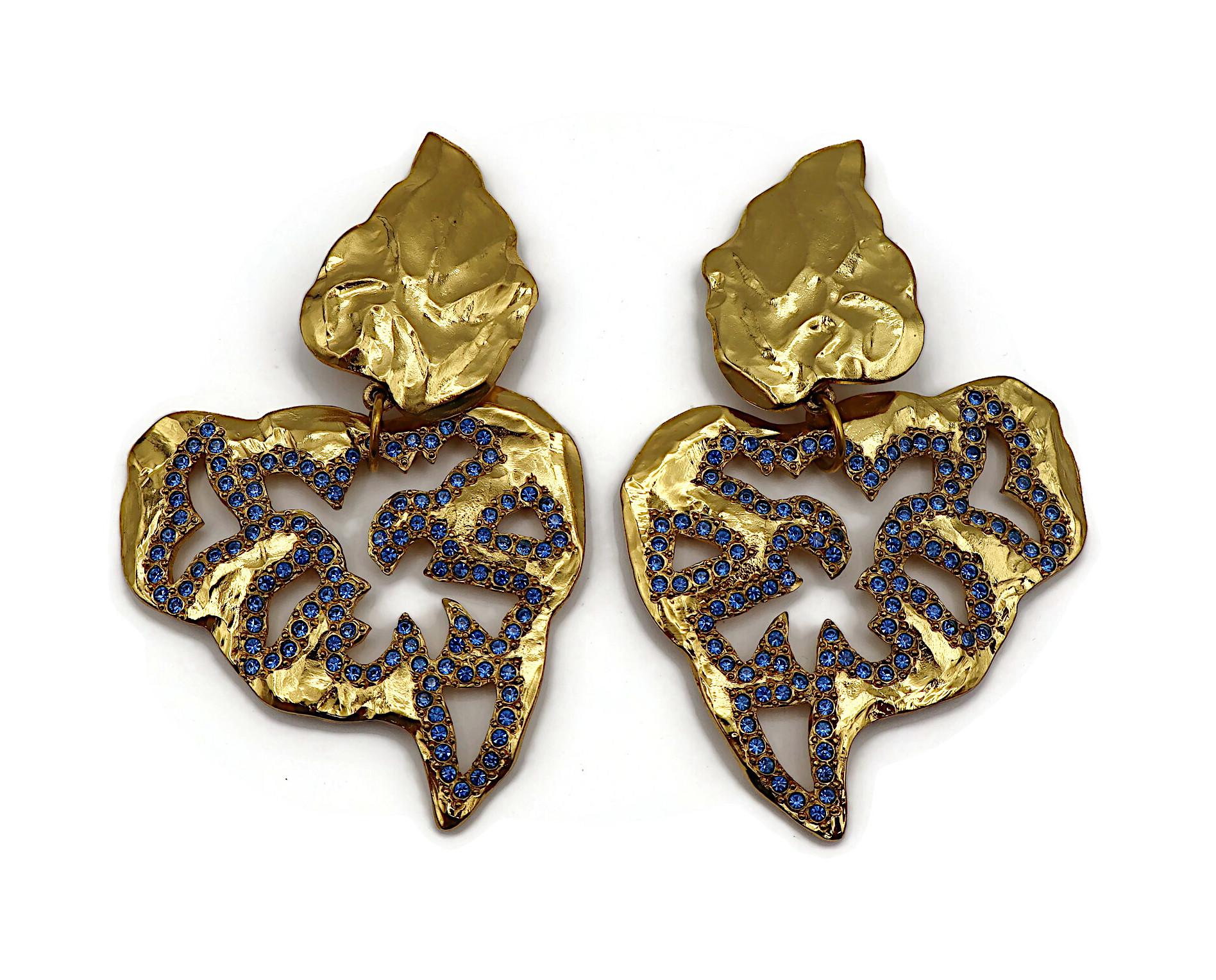 YVES SAINT LAURENT YSL Vintage Massive Jewelled baumelnde Ohrringe mit Juwelen Damen im Angebot