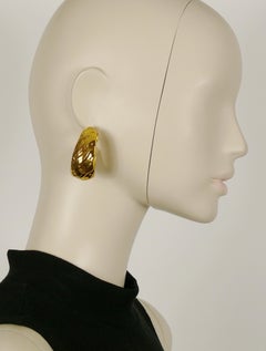 Yves Saint Laurent Yves Saint Laurent Vintage Massive Textured Hoop Earrings