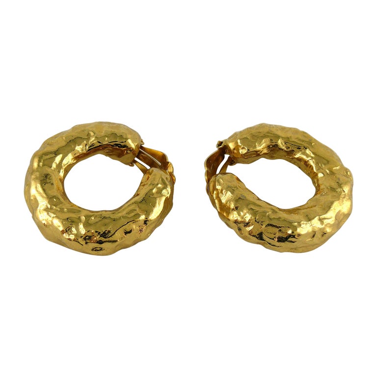 Yves Saint Laurent YSL Vintage Massive Textured Hoop Earrings For Sale at  1stDibs | ysl hoops earrings, ysl hoop earrings, ysl gold hoop earrings