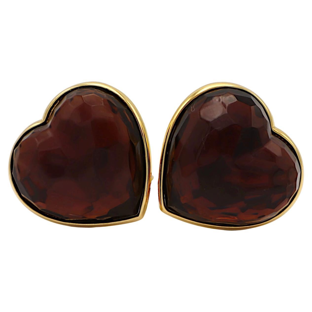 YVES SAINT LAURENT YSL Vintage Mousson Harz Herz-Ohrringe mit Clip