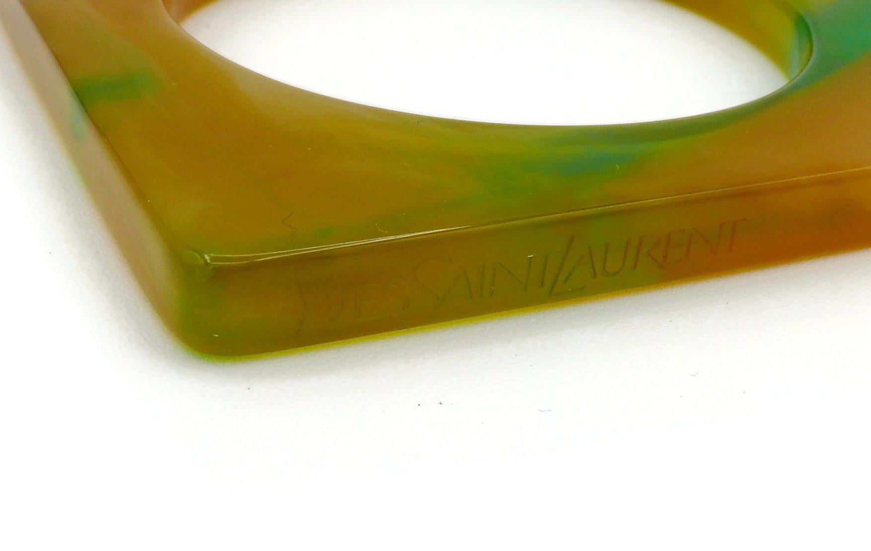 Yves Saint Laurent YSL Vintage Multicolour marmoriertes Harz-Armband-Set, Vintage im Angebot 11