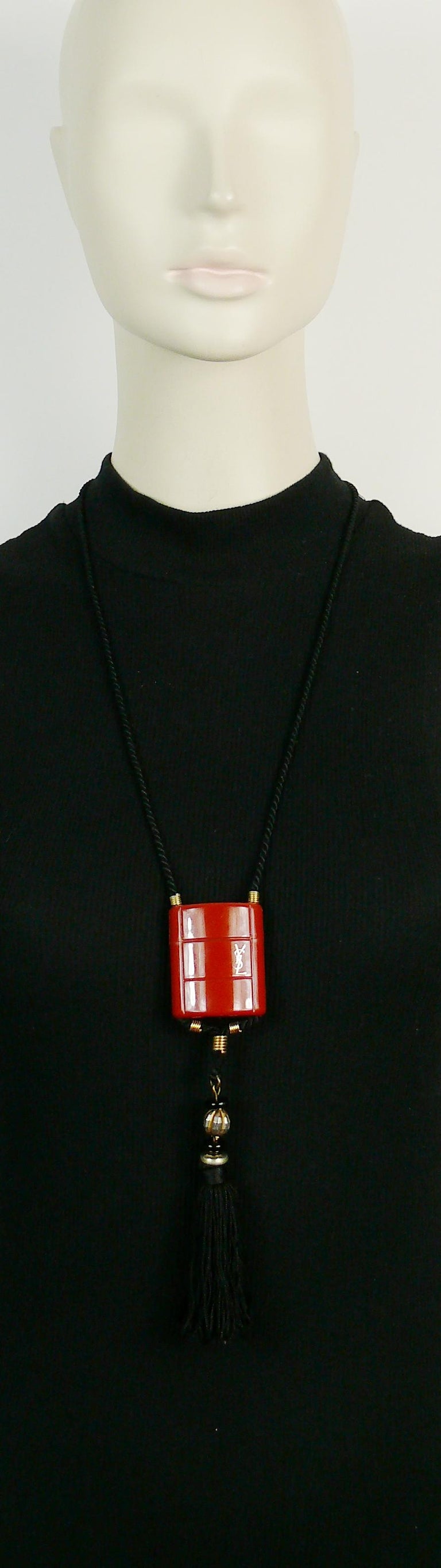 Yves Saint Laurent YSL Vintage Opium Inro Pendant Necklace For