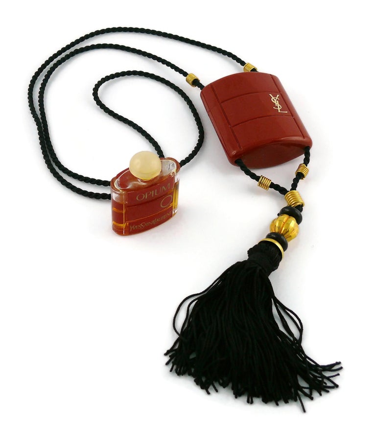 Yves Saint Laurent YSL Vintage Opium Inro Pendant Necklace For Sale at 1stDibs
