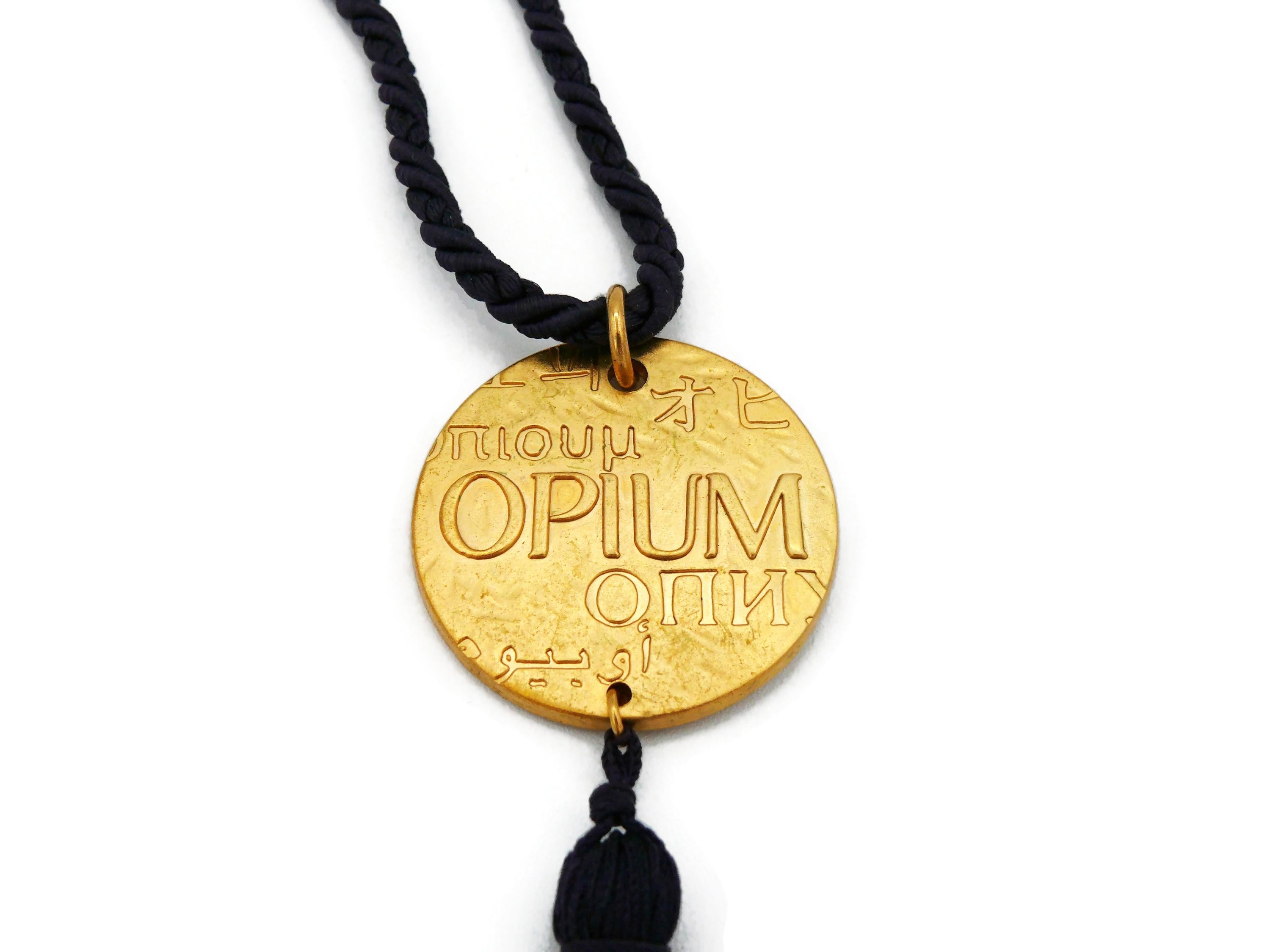 YVES SAINT LAURENT YSL Vintage Opium Pendant Necklace For Sale 2