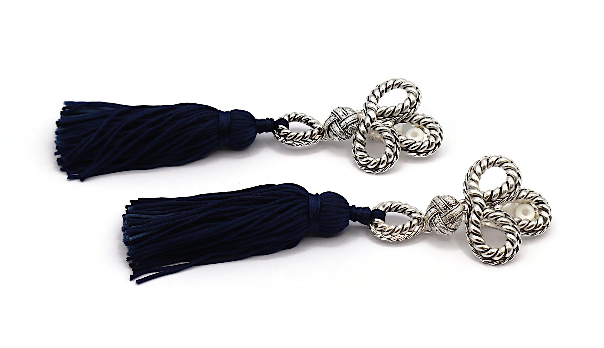 YVES SAINT LAURENT YSL Vintage Passementerie Tassel Dangling Earrings In Excellent Condition For Sale In Nice, FR