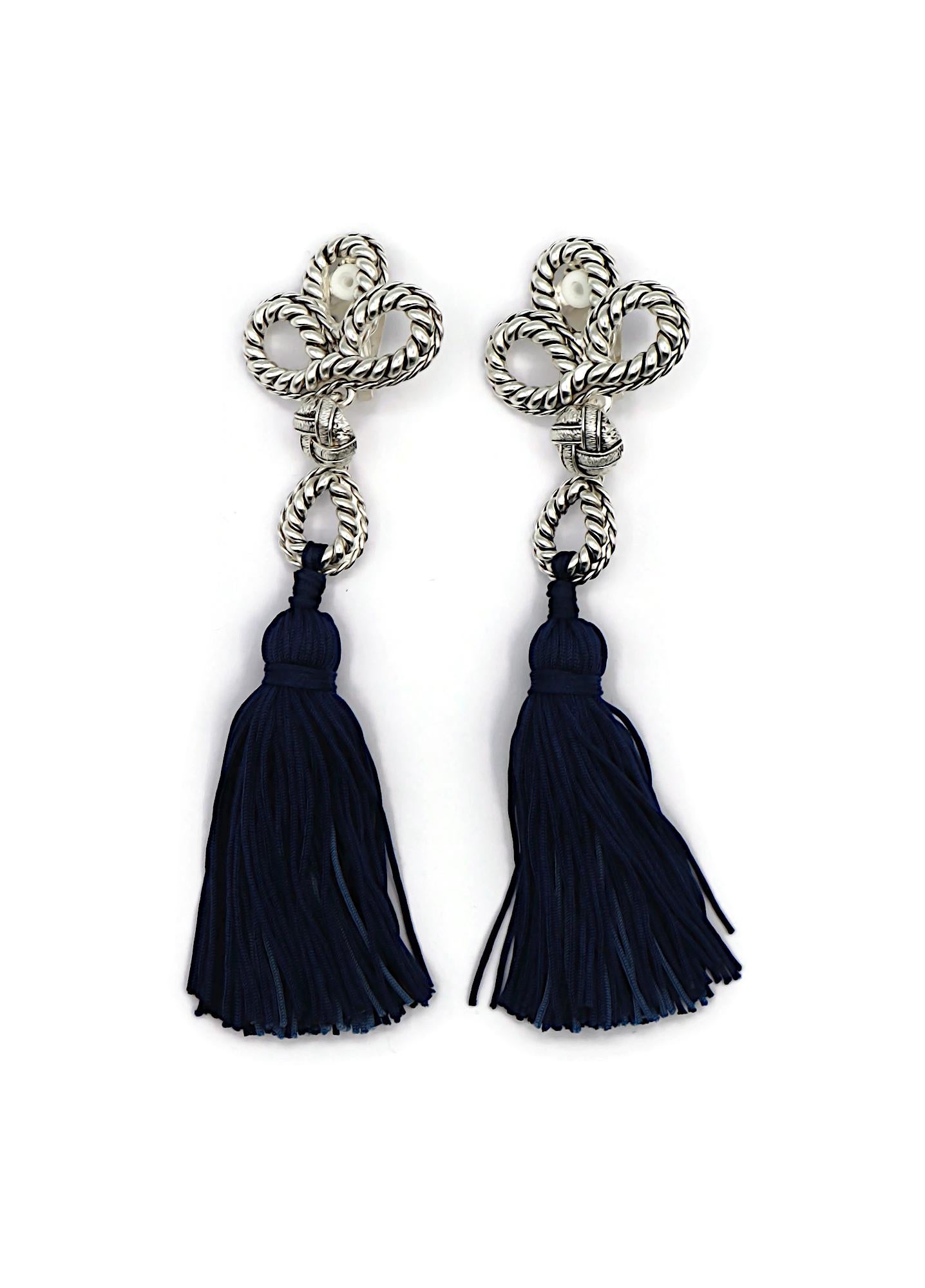 Women's YVES SAINT LAURENT YSL Vintage Passementerie Tassel Dangling Earrings For Sale