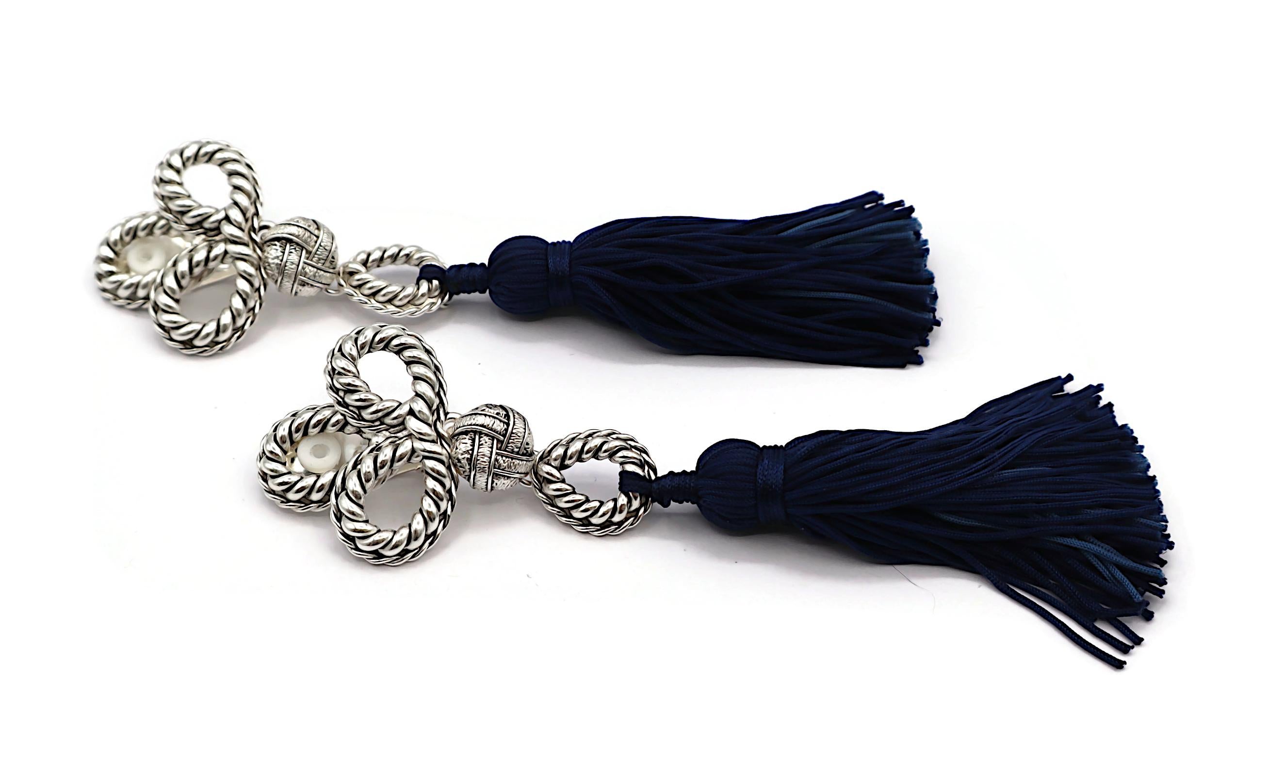 YVES SAINT LAURENT YSL Vintage Passementerie Tassel Dangling Earrings For Sale 1