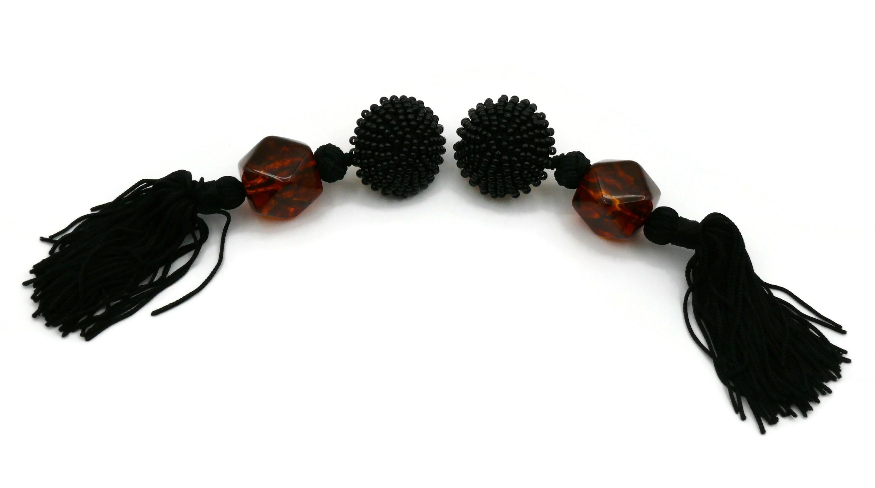Women's YVES SAINT LAURENT YSL Vintage Passementerie Tassel Dangling Earrings For Sale