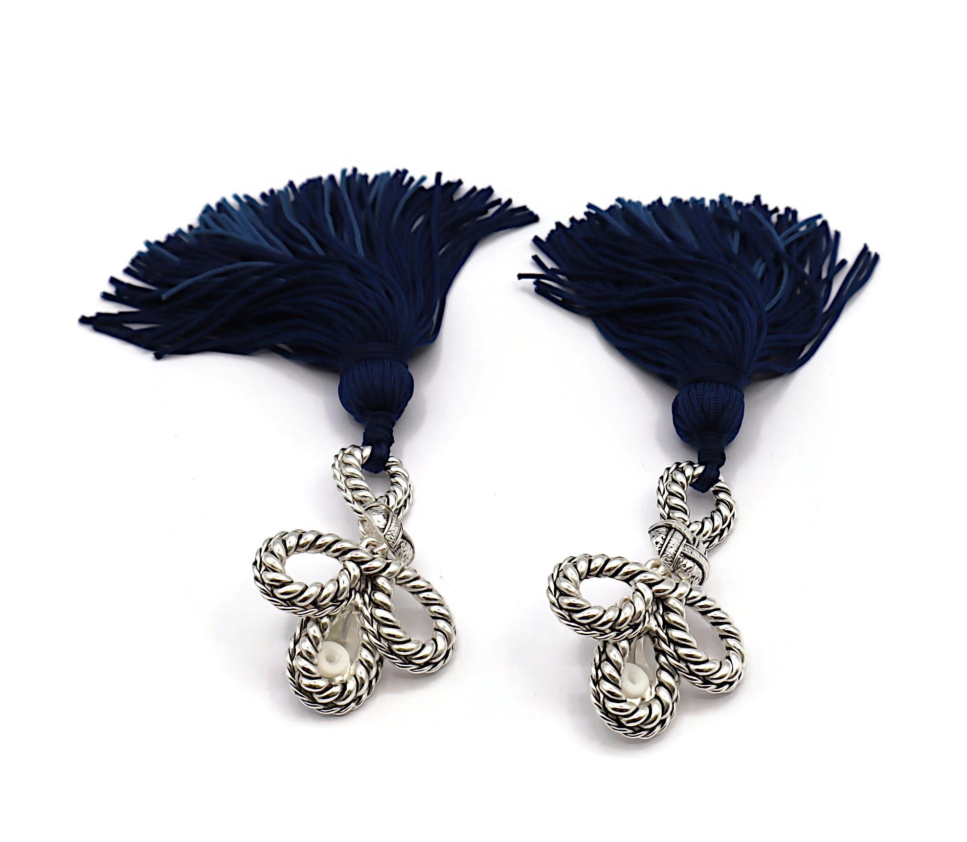 YVES SAINT LAURENT YSL Vintage Passementerie Tassel Dangling Earrings For Sale 2