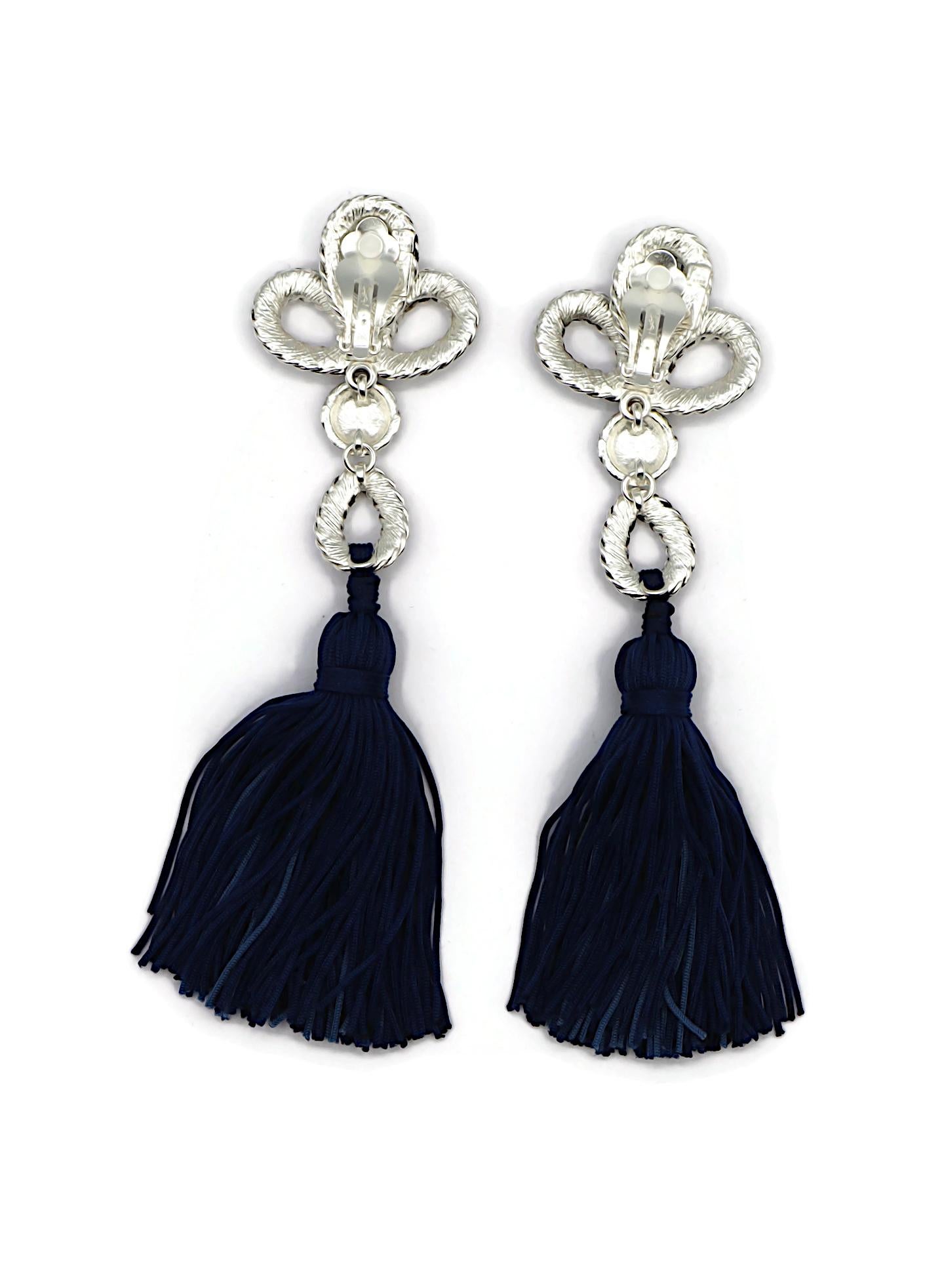 YVES SAINT LAURENT YSL Vintage Passementerie Tassel Dangling Earrings For Sale 3