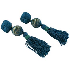Yves Saint Laurent YSL Vintage Passementerie Tassel Dangling Earrings