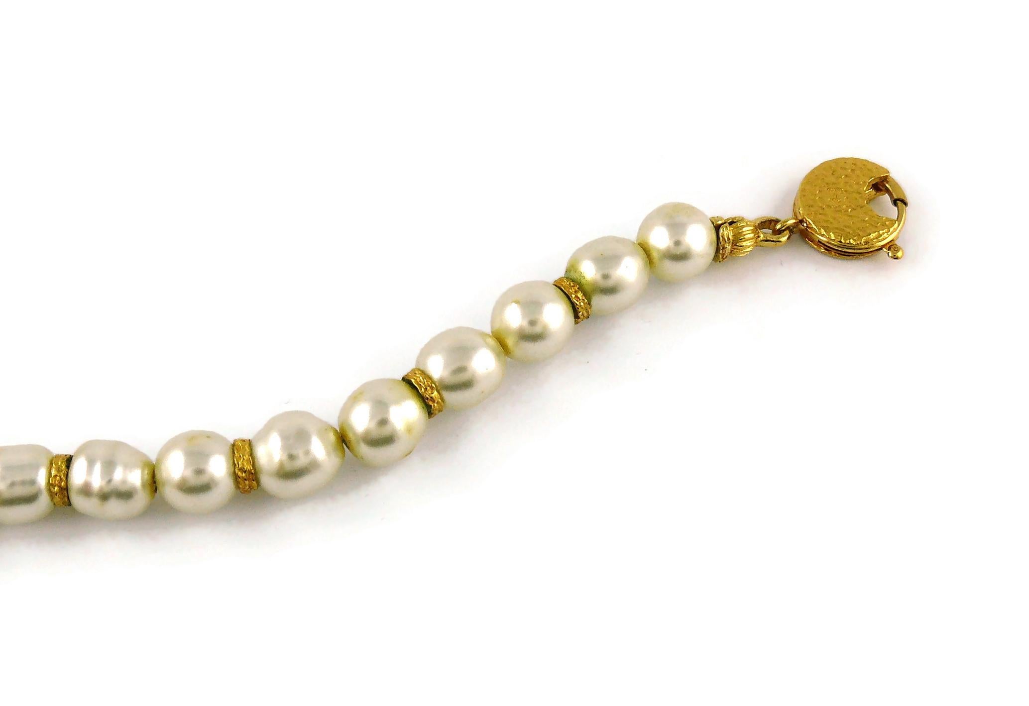 Yves Saint Laurent YSL Vintage Pearl Necklace 3
