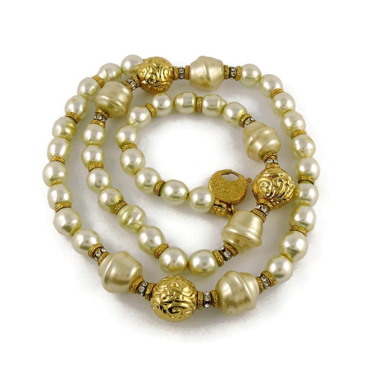 Yves Saint Laurent YSL Vintage Pearl Necklace at 1stDibs ysl pearl
