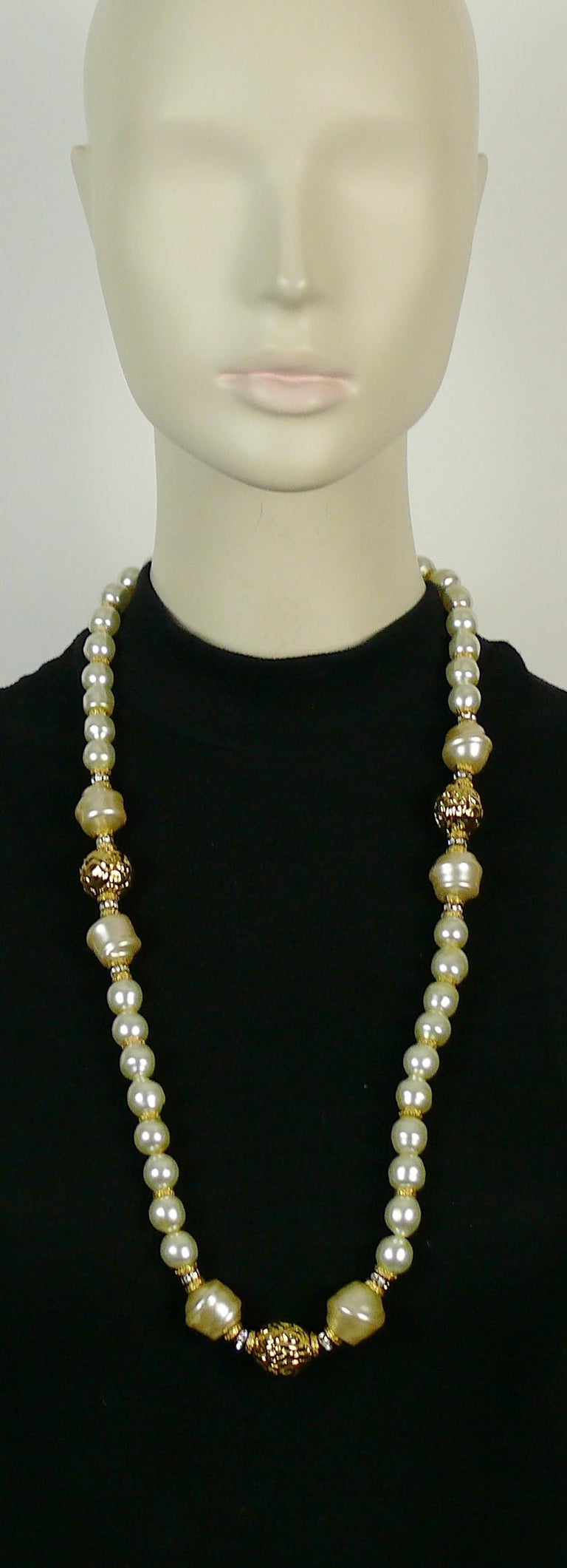 Yves Saint Laurent YSL Vintage Pearl Necklace at 1stDibs ysl pearl