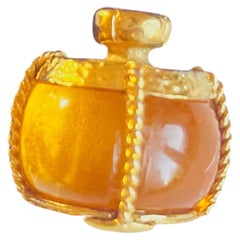 Yves Saint Laurent YSL Vintage Rare Gripoix Amber Perfume Bottle Brooch Pendant