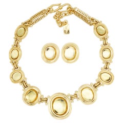 Conjunto ovalado de Yves Saint Laurent (YSL) vintage y exclusivo, con citrino y topacio amarillo, diseñado por Gripoix