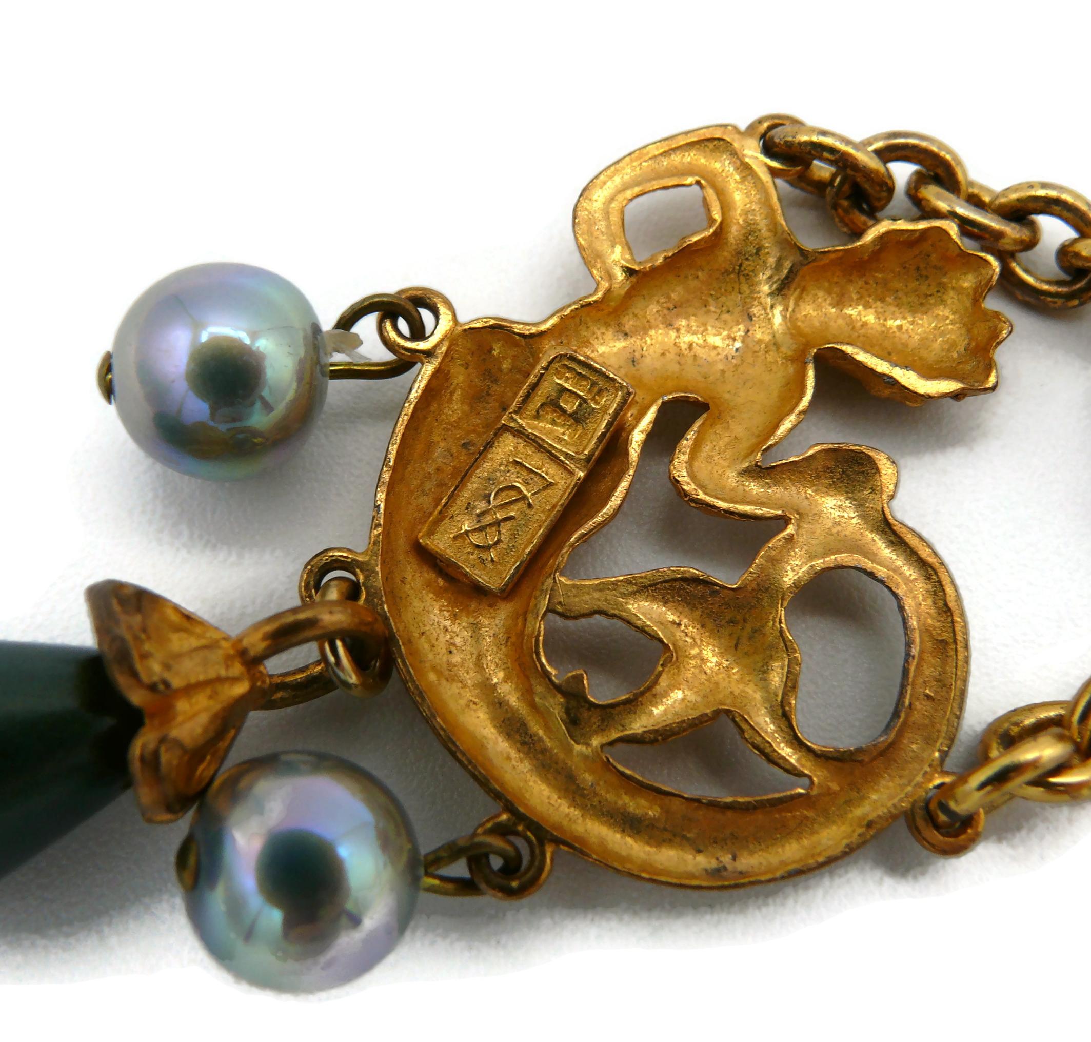 YVES SAINT LAURENT YSL Vintage Rare Mermaid Dangling Earrings For Sale 11