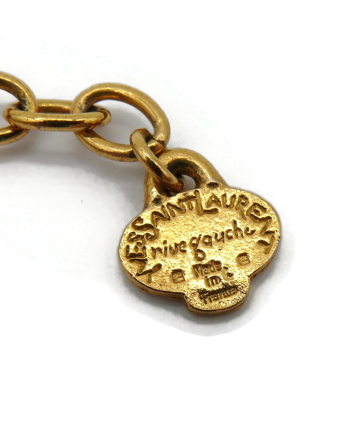 Yves Saint Laurent YSL Collana vintage con cabochon in resina rossa in vendita 5