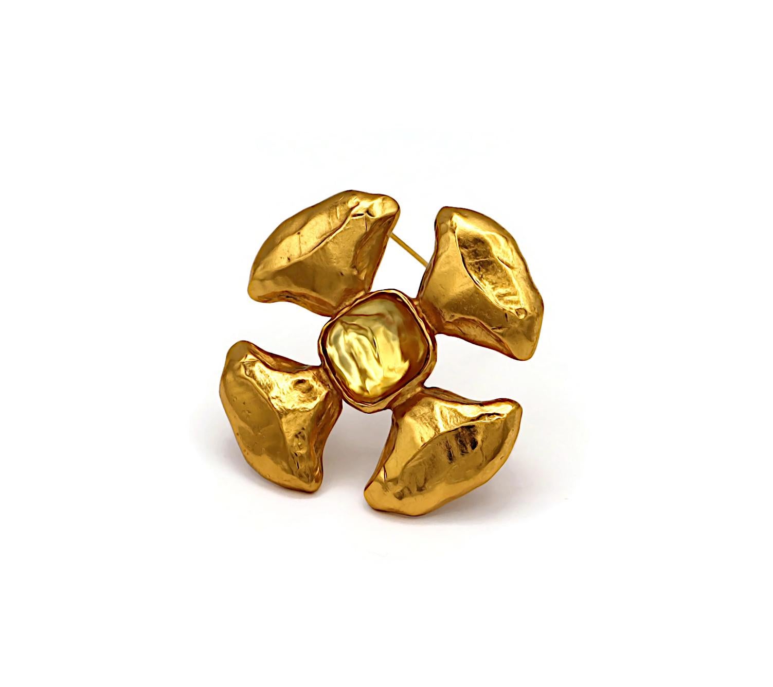 YVES SAINT LAURENT YSL Vintage Resin Cabochon Maltese Cross Brooch Pendant For Sale 1