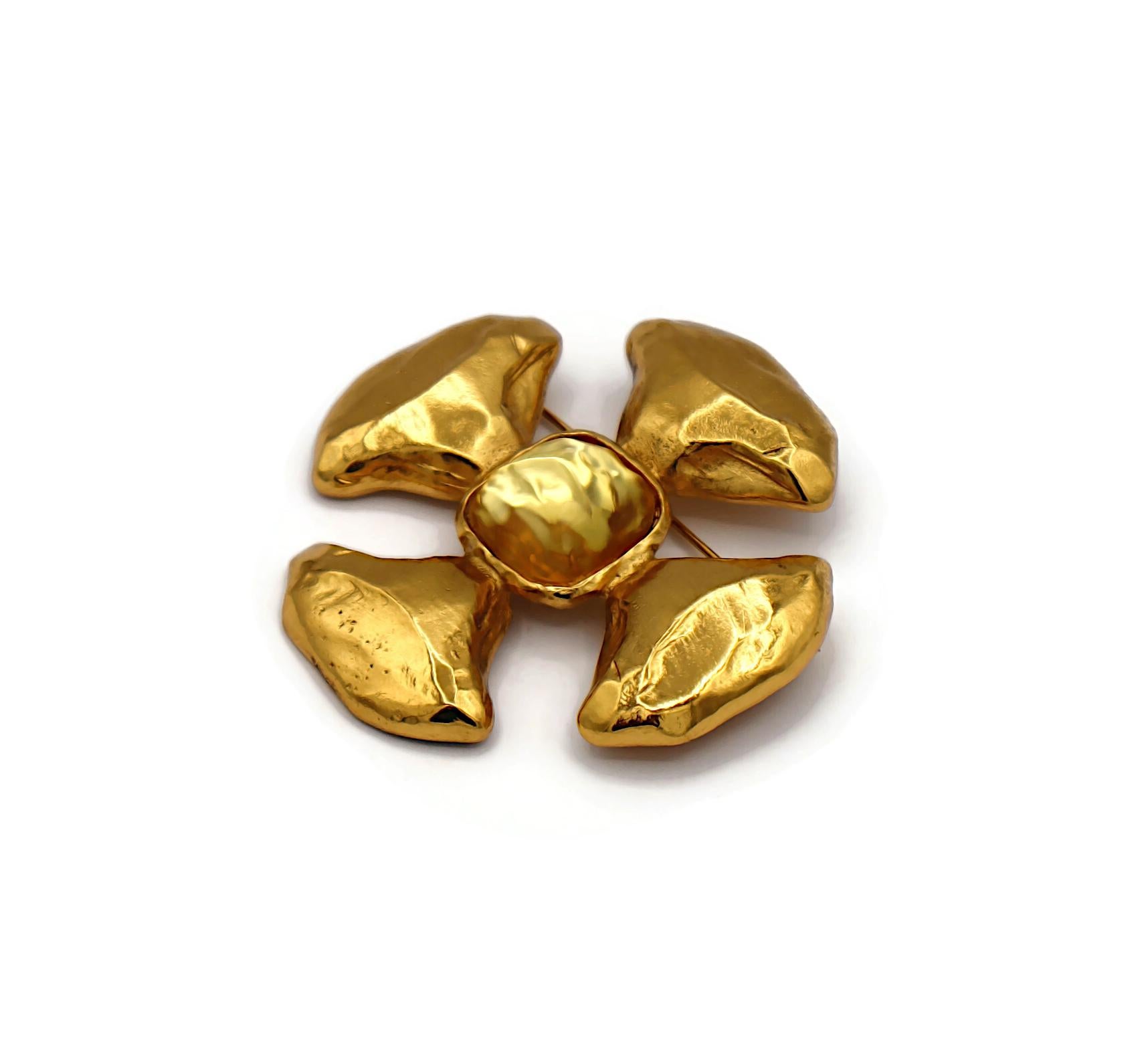 YVES SAINT LAURENT YSL Vintage Resin Cabochon Maltese Cross Brooch Pendant For Sale 4