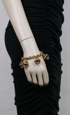 Yves Saint Laurent YSL Vintage Russian Inspired Enamel Charms Bracelet