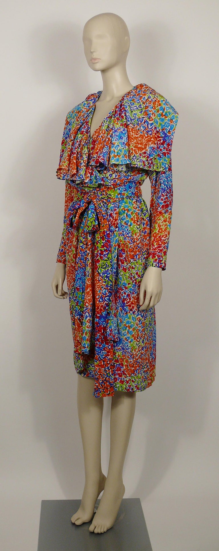 Yves Saint Laurent YSL Vintage S/S 1989 Abstract Floral
