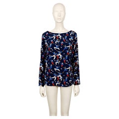 YVES SAINT LAURENT YSL Vintage Silk Blouse with "Dancing Sailor" Print, S/S 1992