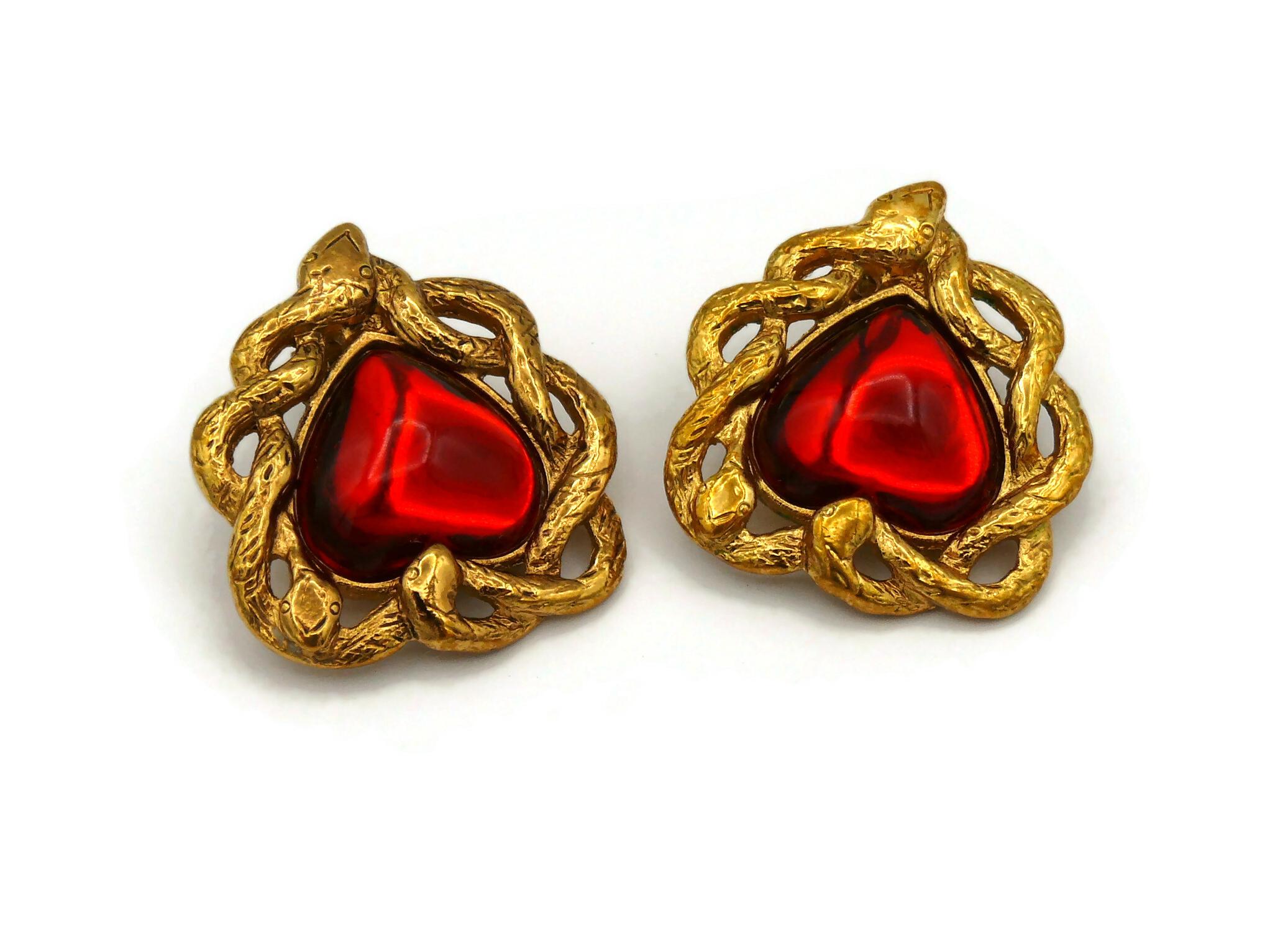 ysl snake earrings