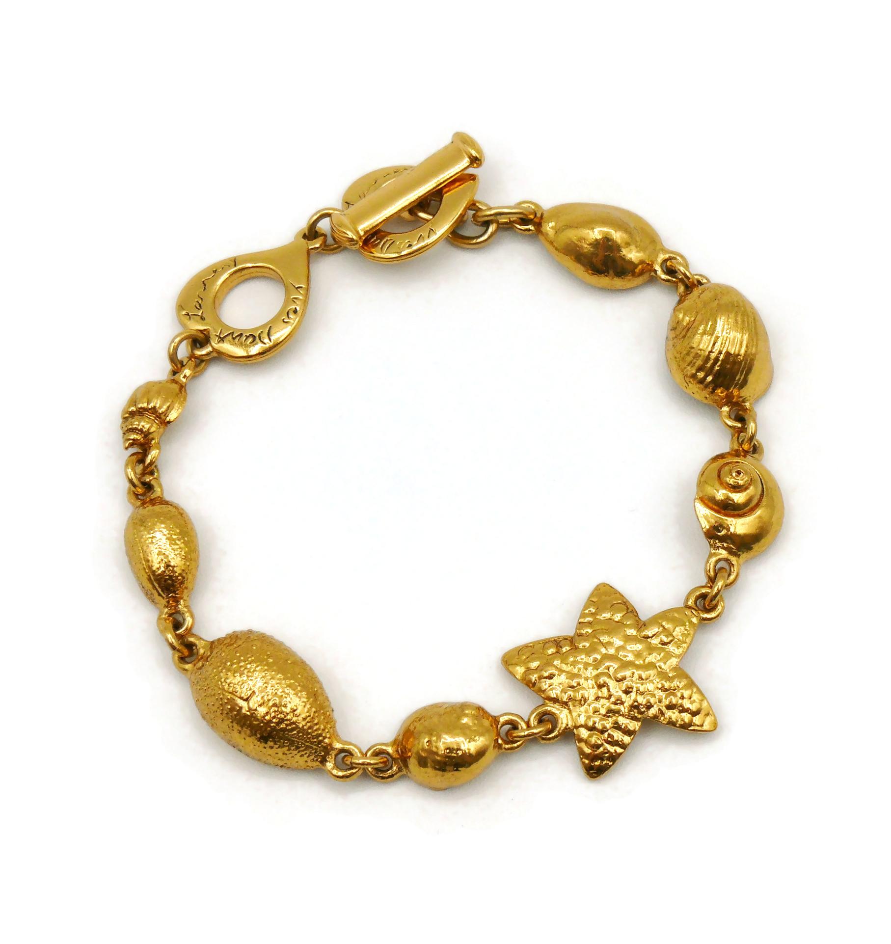 YVES SAINT LAURENT YSL Vintage Primavera Verano 1994 Pulsera Sealife en Excelente estado para la venta en Nice, FR