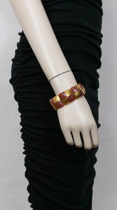 YVES SAINT LAURENT YSL Vintage Square Link Bracelet