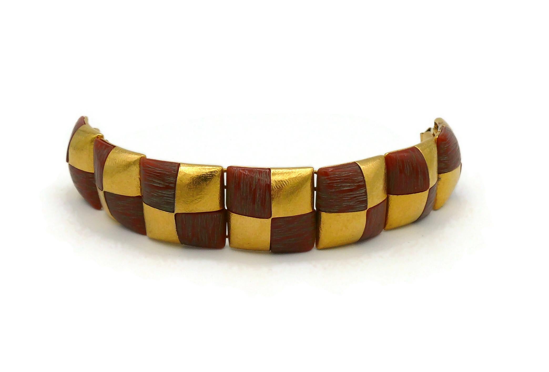 YVES SAINT LAURENT YSL Bracelet à maillons carrés vintage en vente 1
