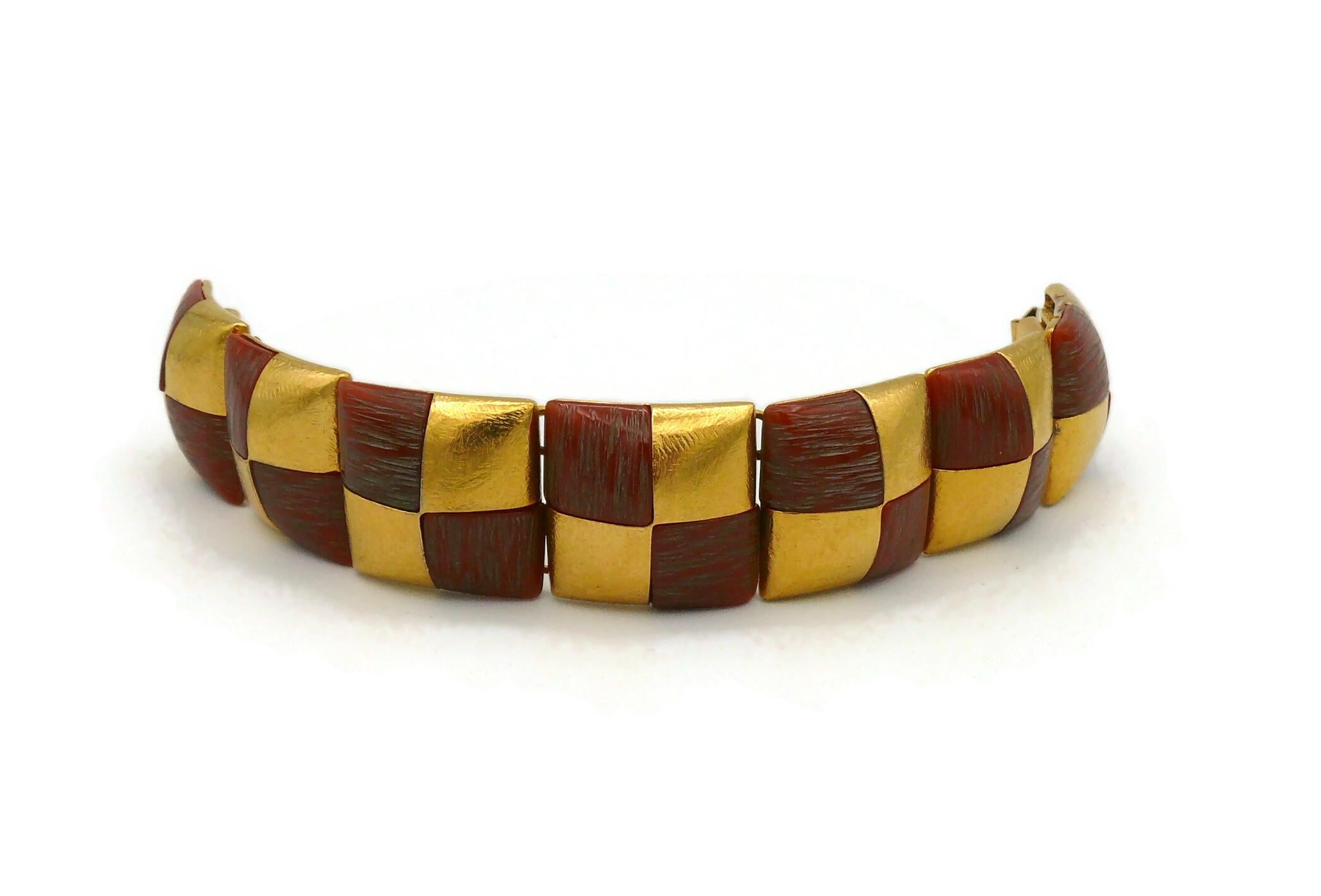 YVES SAINT LAURENT YSL Vintage Square Link Bracelet For Sale 1