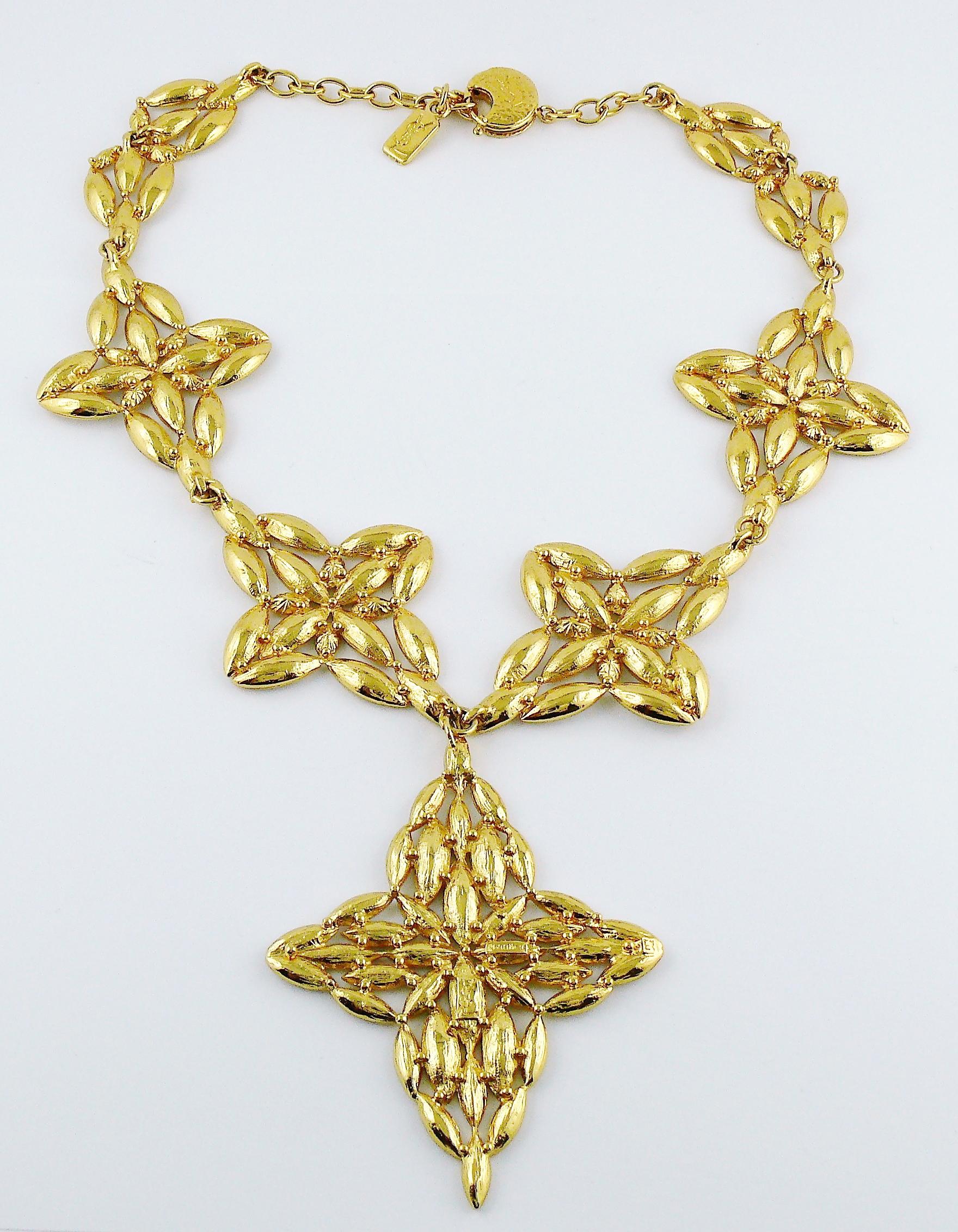 Yves Saint Laurent YSL Vintage Statement Crystal Necklace 5